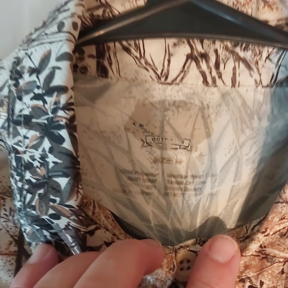 Kids Button Down Shirt with Nature Print